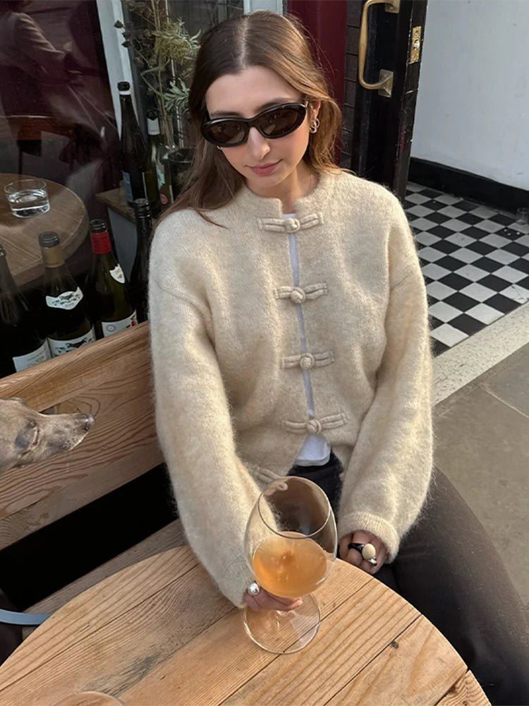 Casual Knitted Solid Cardigan Women Elegant Full Sleeve Single Breasted Sweater Female 2026 Autumn All-match Sweaters Lady
