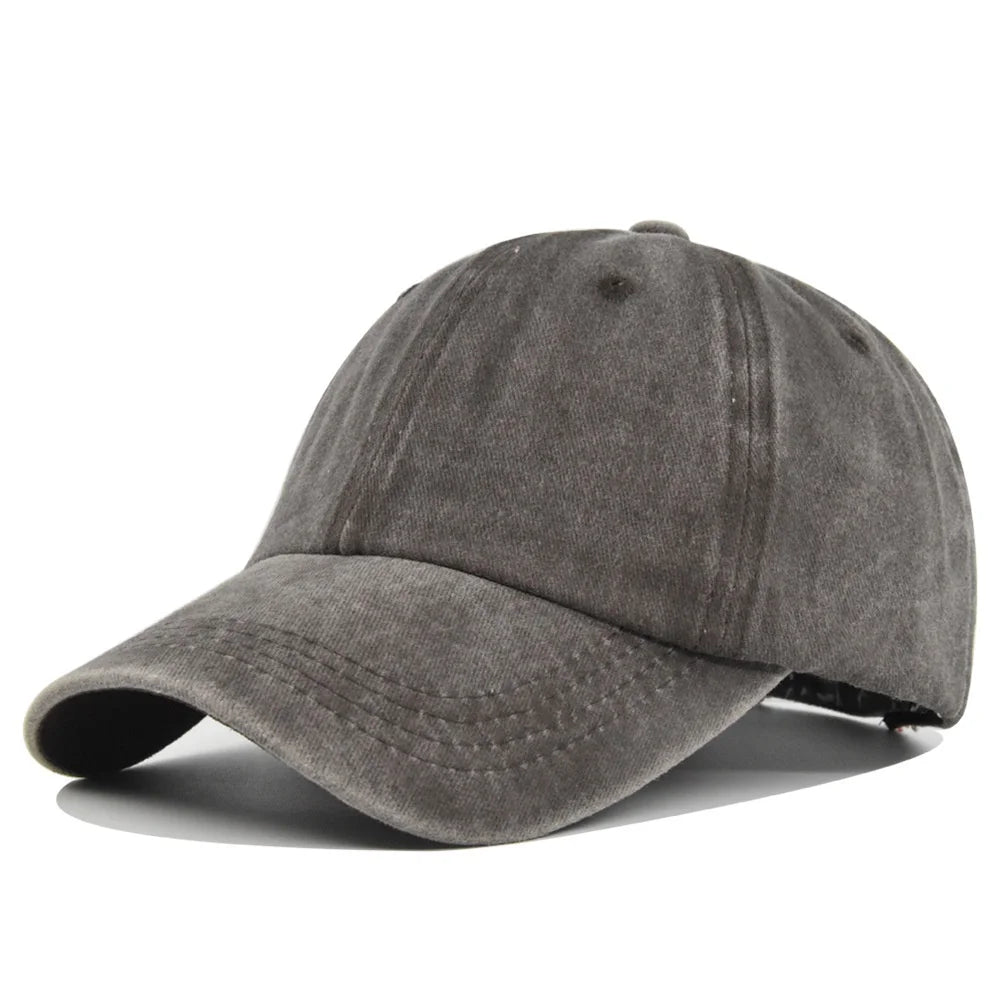 Unisex Baseball Cap Washed Adjustable Sun Hat Soft Top Peaked Hat Men Women Trucker Hat Vintage Outdoor Running Hat Adjustable