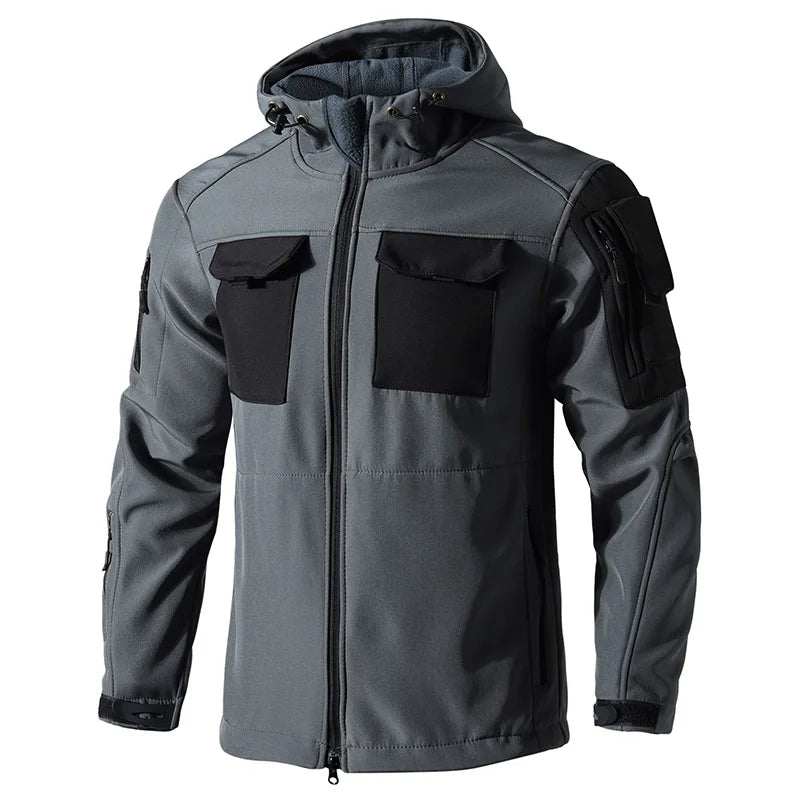Beetle Invader Shark Skin Softshell Jacket Pants Set Camouflage Tactical Military Suit Waterproof Windproof Fleece Lined Outdoor