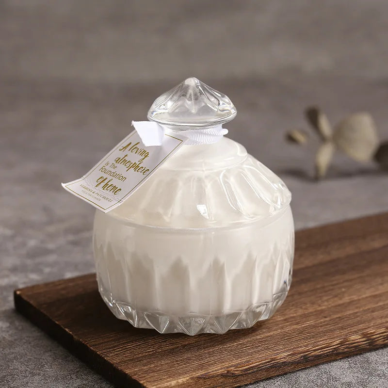 Ins Style Candy Glass Jar Scented Candle Essential Oils Soy Wax Candle Aromatherapy Home Decoration Birthday Xmas Gift