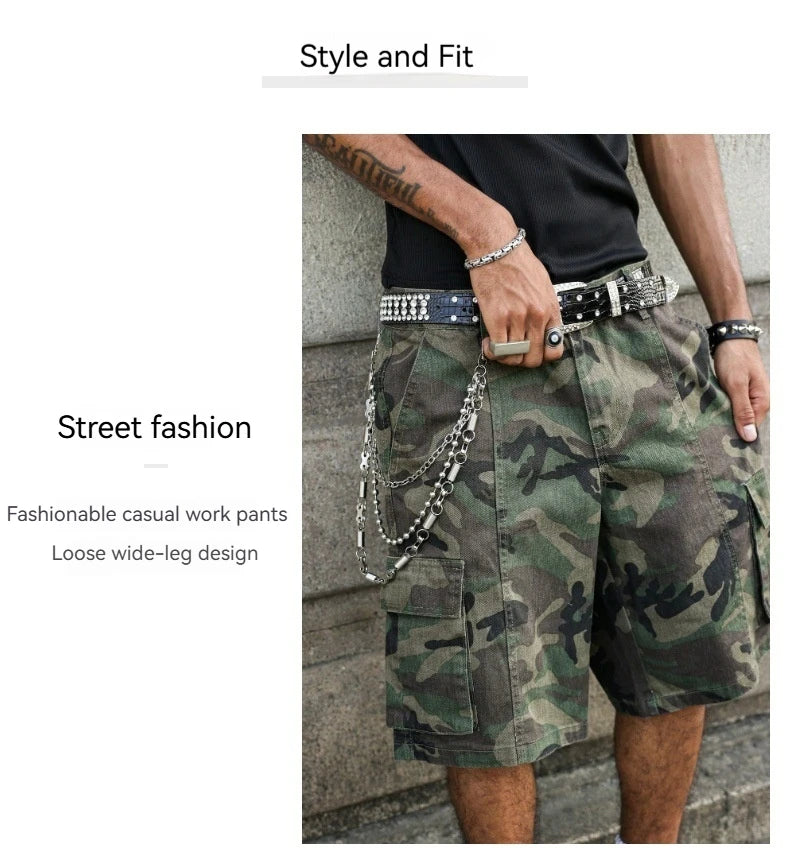 Men's Casual Camouflage Print Denim Cargo Shorts Jorts For Summer, Camo Shorts Jorts For Men Going Out Hang Out Commute Street