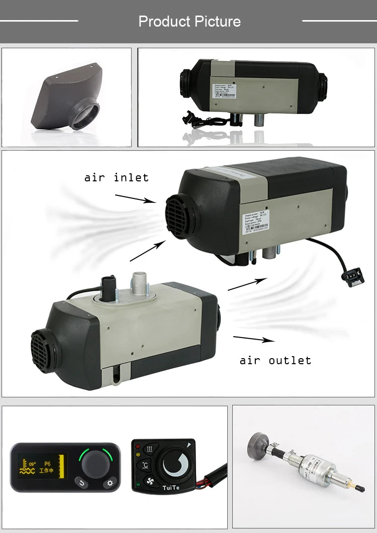 425*148*162mm Top Quality 12V 5KW Energy-Saving Car Air Conditioner Air for Car Boat RV