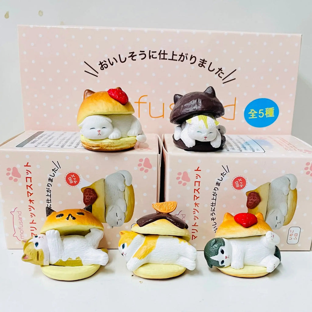 Mofusand Burger Cat Series Blind Box Cute Heal Animal Diy Desktop Ornament Model Toys Mystery Box Surprise Peripheral Fun Gifts