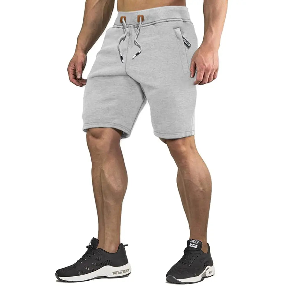 TACVASEN Summer Cotton Running Track Shorts Mens Casual Jogger Shorts Elastic Waist Athletic Workout Zipper Pockets Short Pants