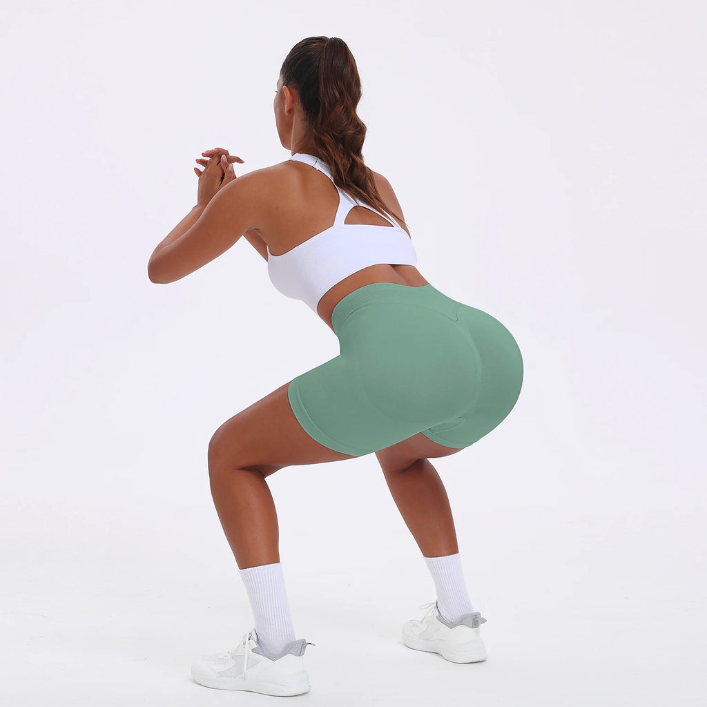 Summer Women Sexy Seamless Fitness Sports Biker Shorts Low Waist Gym Short Workout Scrunch Butt Yoga Leggings
