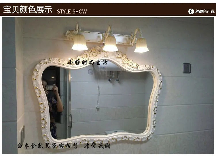 Bathroom Vanity Mirror Wall Unique European Creative Aesthetic Save Space Mirror Modern Simple Espejo Pared House Decoration