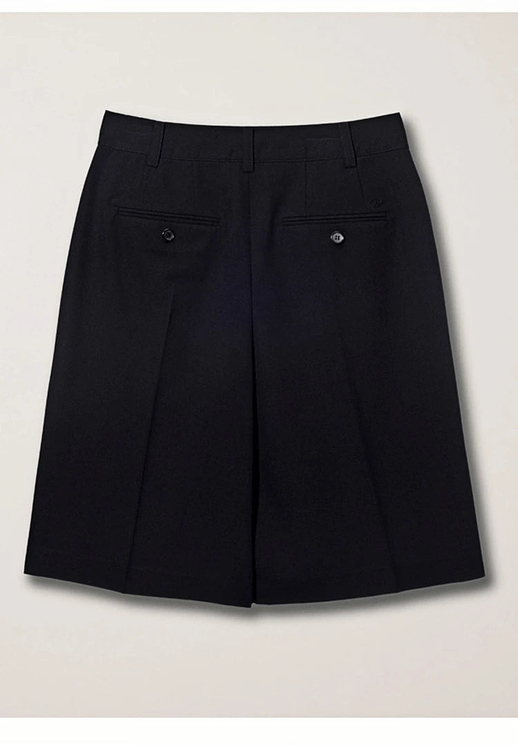 High Waist Suit Short Pants Women's Casual Loose Straight Leg Pants Summer Five Parts Outwear Comfortable Polyester Fiber