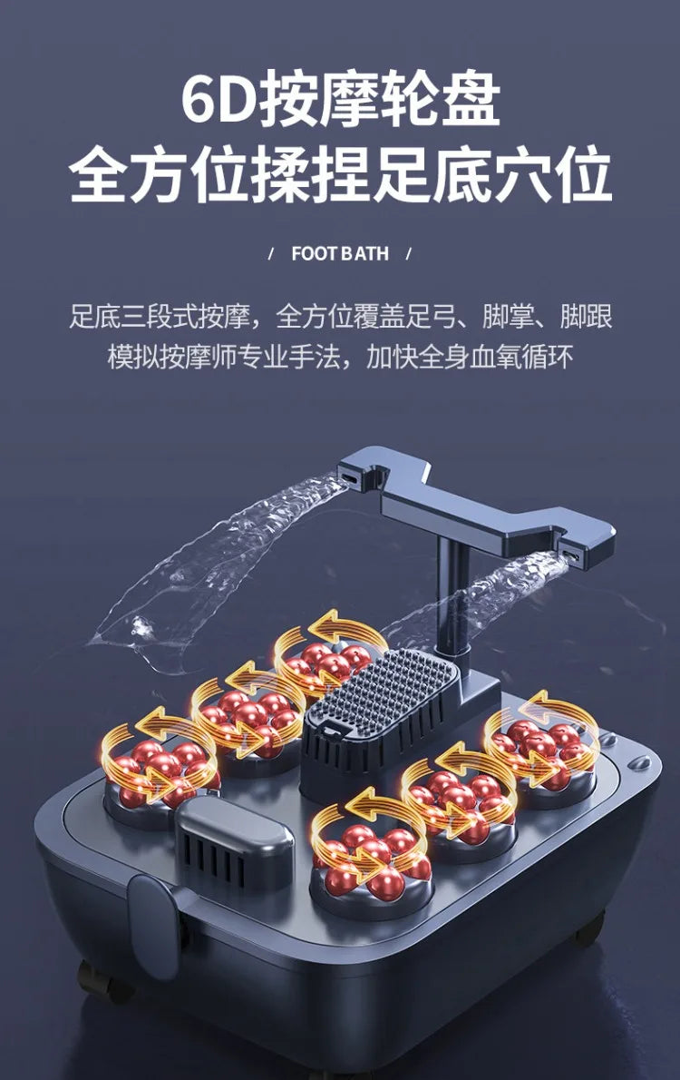 220V AUX Electric Foot Spa Bath Massager with Heating and Constant Temperature Automatic Home Use Deep Bucket WDC