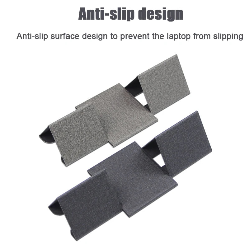 Portable Laptop Holder Desk Folding Desk Support PU Leather Stand Laptop Expansion Cooling Laptop Adjustable Stand Rack Bracket