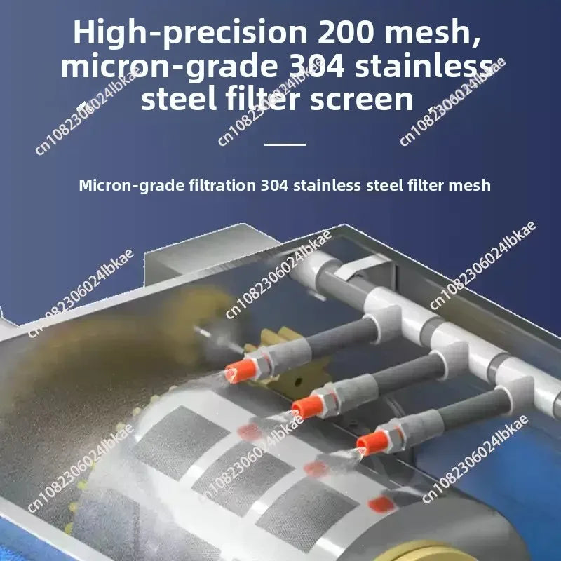 Aquaculture Drum Filter Stainless Steel Micro Screen Pond Water Recirculation Waste Remover Strainer