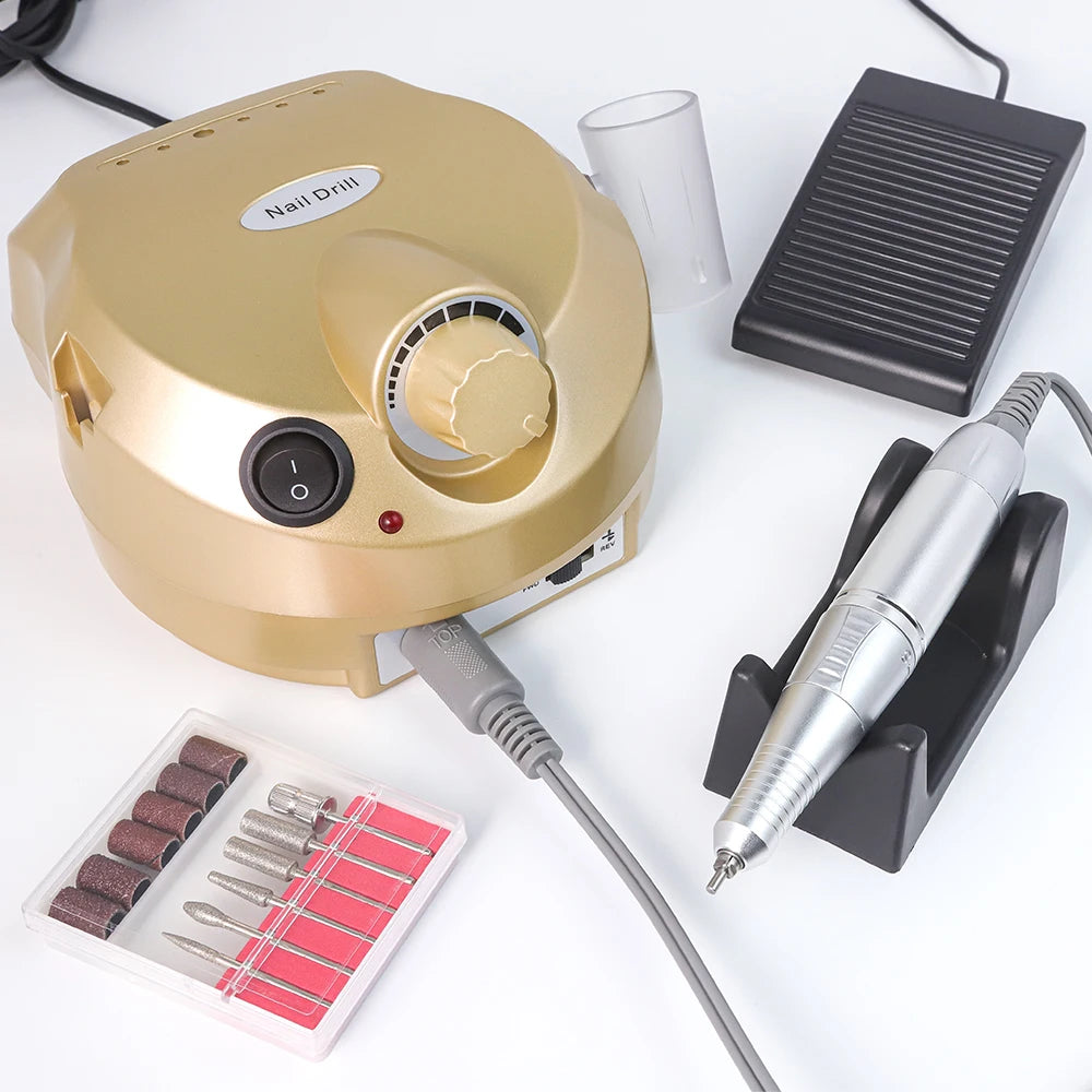 35000RPM Electric Nail Drill Machine Manicure Pedicure Professional Nail Lathe Low Noise Cutters Nail File Kit