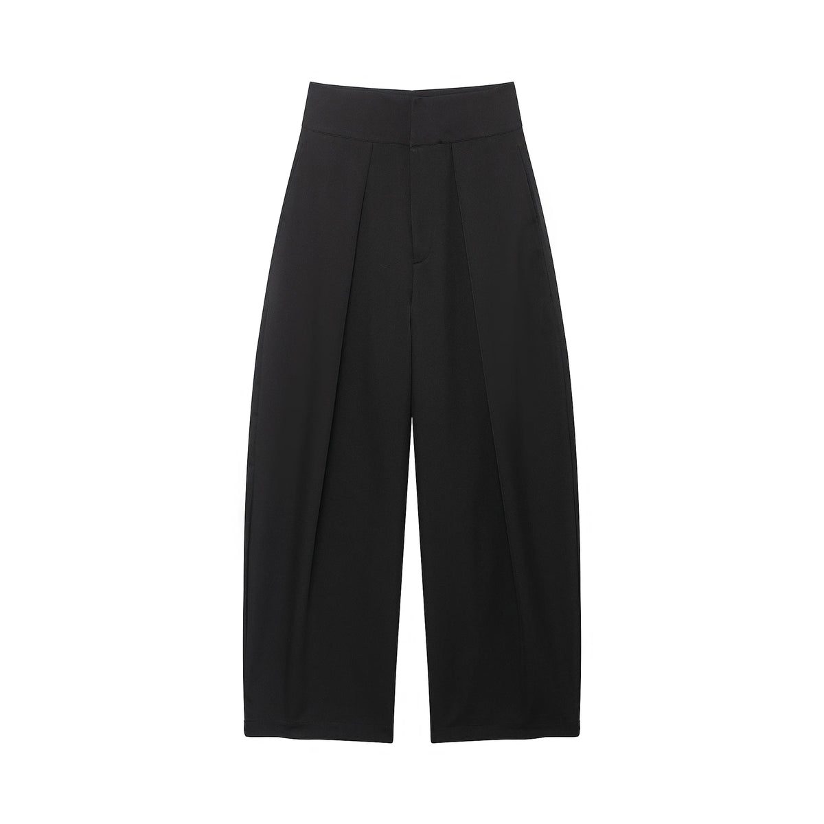 Casual Solid Pleated Loose Long Pants Women Fashion High Waist Straight Wide Leg Trousers 2026 Lady Spring Autumn Commute Wear