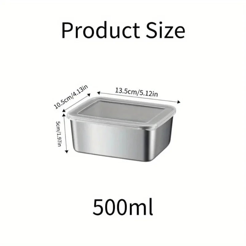 5pc Stainless Steel Food Storage Containers Set - Airtight BPA-Free Lunch Boxes for Meal Prep, Camping & Office, Dishwasher Safe