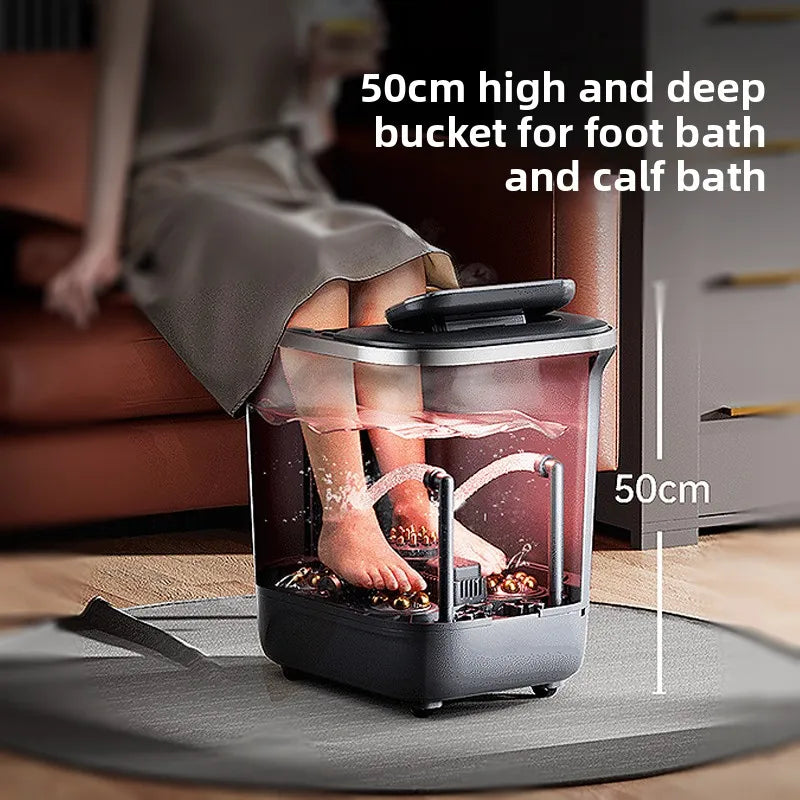 Electric Foot Bath Bucket Vibration Sterilization Foot Spa Bubbles Footbath Machine for Relieve Pressure Relaxation Foot Massage