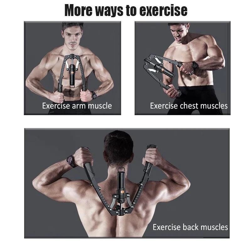Arm Exerciser with Wheels Adjustable 22-440lb Hydraulic Arm Strengther Ab Wheel Chest Expander Abdominal Muscle Strength Trainer