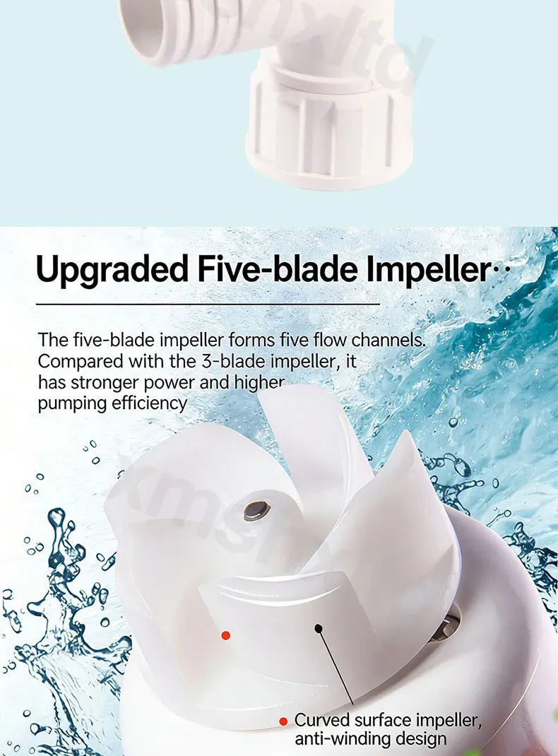 DC12V Yacht Aerator Bait Pump Livewell DC Submersible Pump for Lures, Sea Fishing, Boat Fishing, Etc.Boat Water Pump