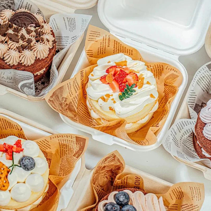 10pcs Disposable Bento Food Containers Baking Dessert Cake Bowl Packaging Burger Snack Boxes Microwavable Home Lunchbox