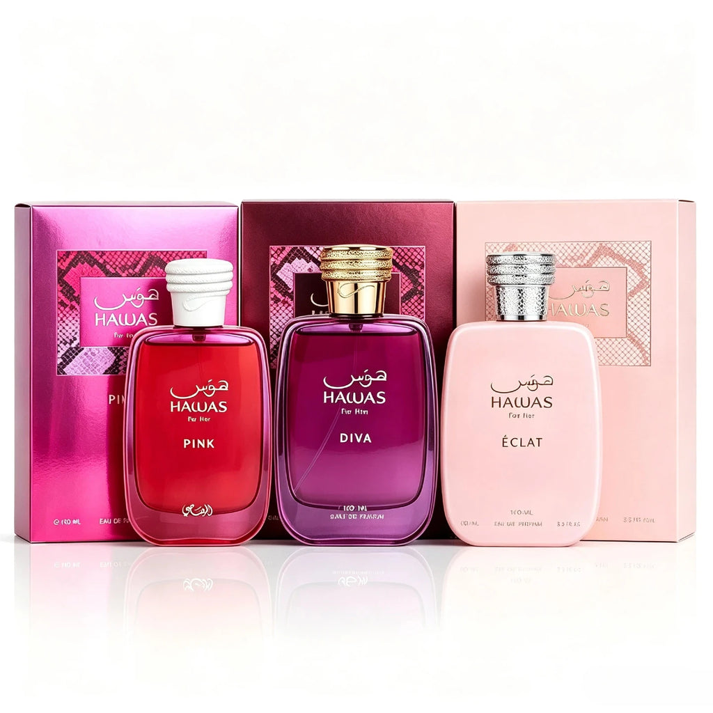 Rasasi Hawas Éclat for Her Eau de Parfum 100ML, Fresh Floral Sensual Scent for Women, Elegant Bottle, Ideal for Gifting