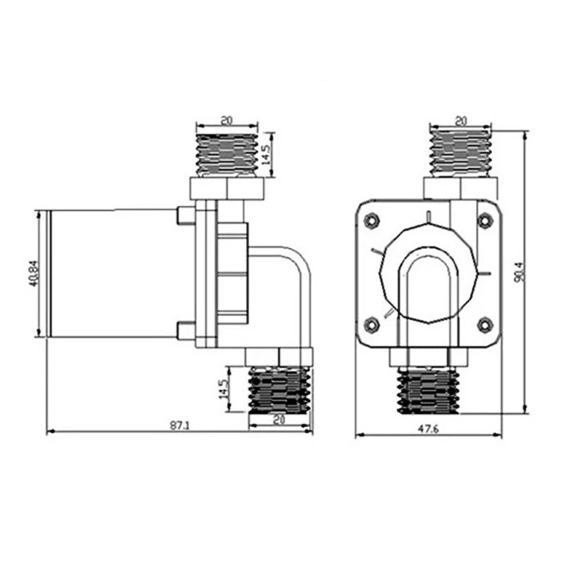 High Temperature Water Pump 12/24V DC Multifunctional Brushless DC Pump Booster Warm Air Water Cooled Circulation Pump 1/2" DN15