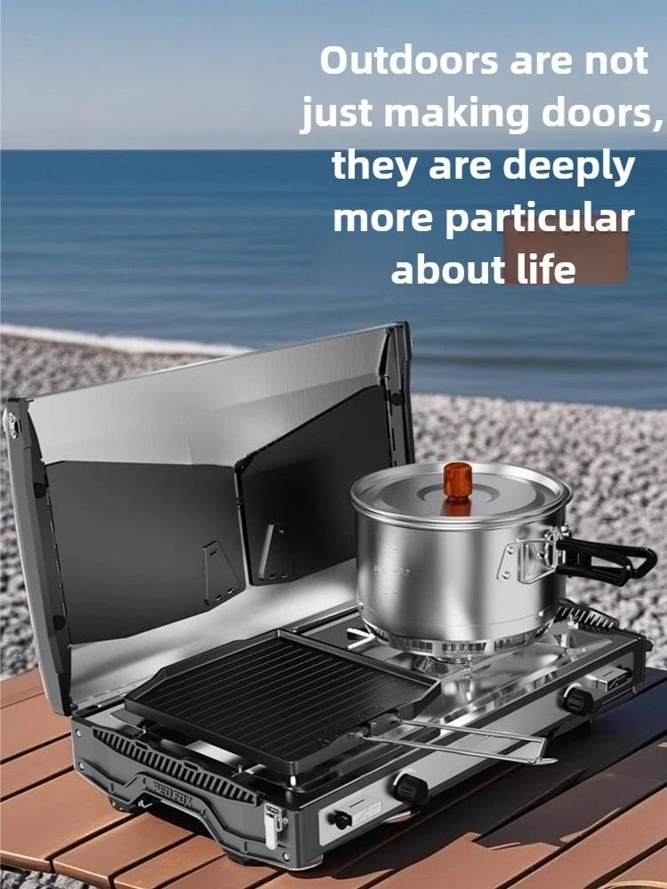 Cassette stove new outdoor portable camping cookware stove cookware cooking tea card magnetic stove