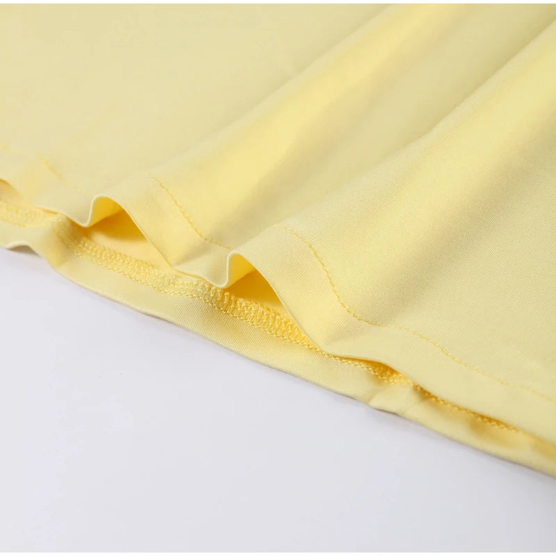 Yellow Pleated Off-shoulder Ribbon Dress Women's Sexy Lace Up Full Sleeve Bodycon Dresses 2025 Autumn New Elegant Party Vestidos