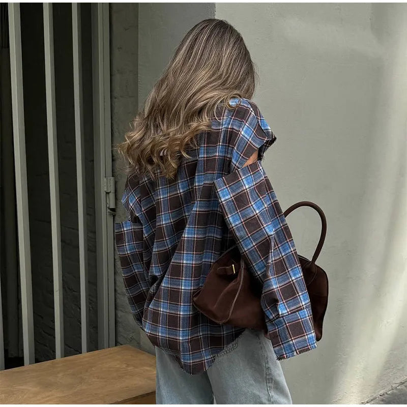 Chic Green Plaid Print Loose Pants Women Casual High Waist Straight Wide Leg Trousers Party Daily Classic Attire 2026 Spring