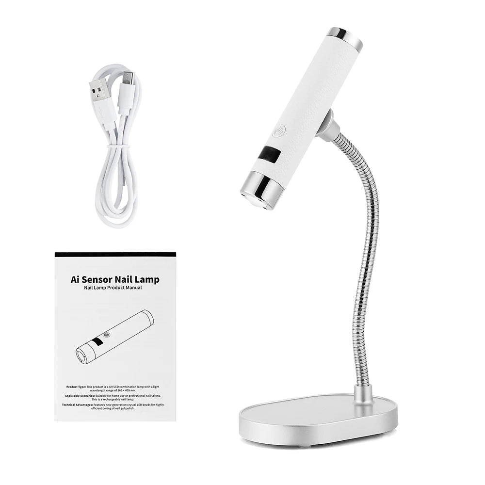 Portable Nail Dryer Light Nail Lamp Rechargeable Gel Nails Lamp With Flexible Hose LED Therapy Light Nail Art Tools