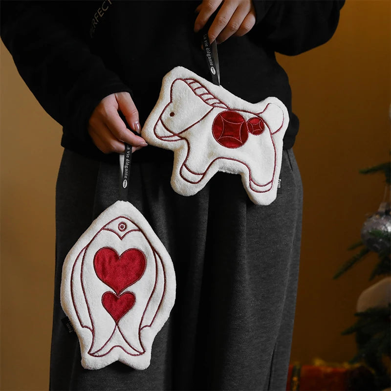 1 pc New Year'S Hand Towels - Cute, Highly Absorbent, Fashionable Kitchen Towels, Bathroom And Home Thick Towels