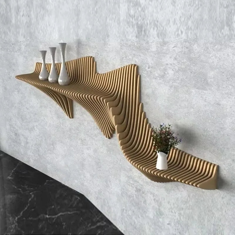 Modern luxury adjustable modular solid wood wall shelf for living room and bedroom home decoration TV cabinet hotel use