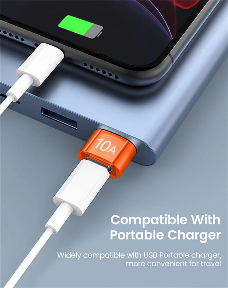 6pcs 10A OTG USB 3.0 To Type C Adapter USB Female To Type c Male Fast Charging Converter USB to Type C OTG For Xiaomi Laptop PC