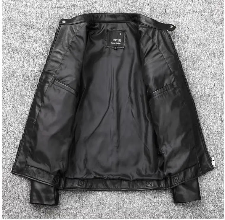 YR!Wholesales.Mens Real Natural Cowhide Cloth.100%.Cool Motor Rider Leather Jacket.Plus Size Slim Fit Real Leather Cloth