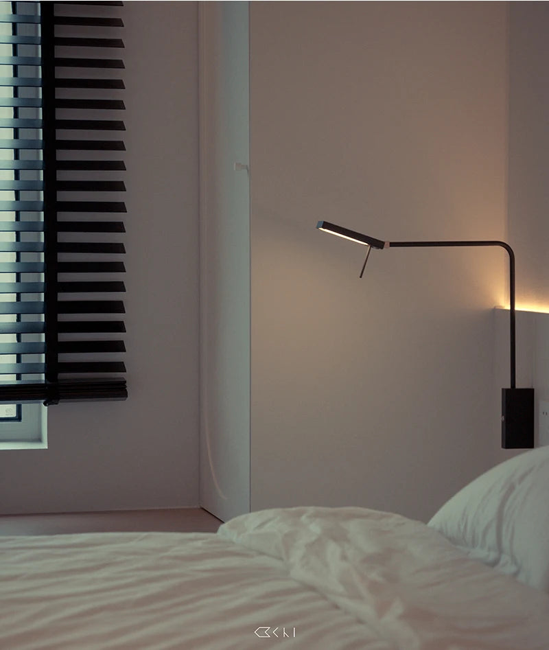 Dimmable Wall lamp for Bedroom Adjustable Wall Sconces Matte Gold Wall light fixture For Bedside Office Modern Sconce Lighting