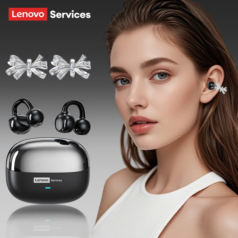 Choice Lenovo LE302 OWS Ear clip Wireless Earphones Low Latency HD Call Bluetooth Headphones HiFi Music Sport Fashion Earbuds