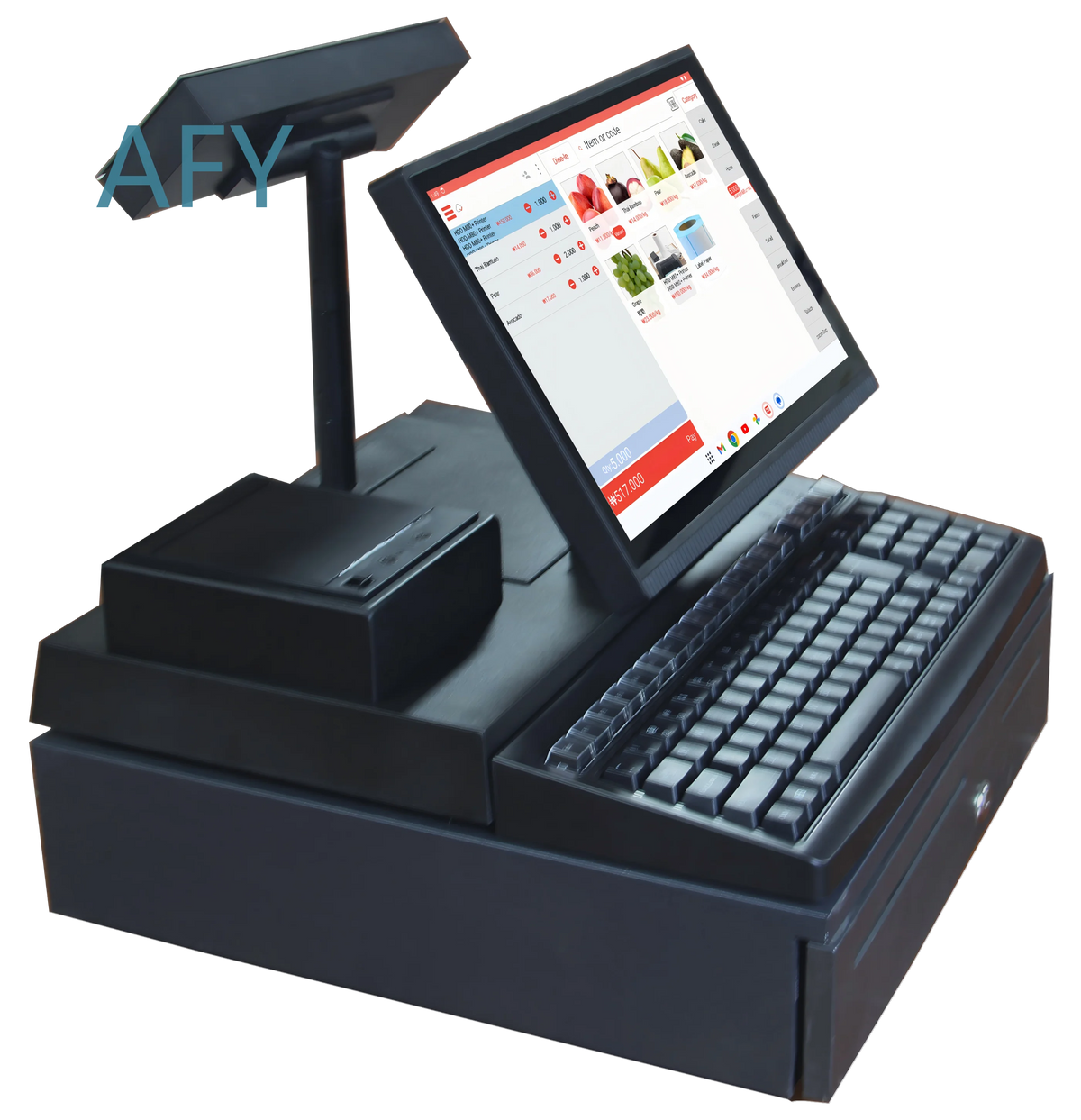 Best Selling 15 Inch Restaurant POS System Terminal for iPad Android Windows with Thermal Printer Barcode Scanner Cash Drawer