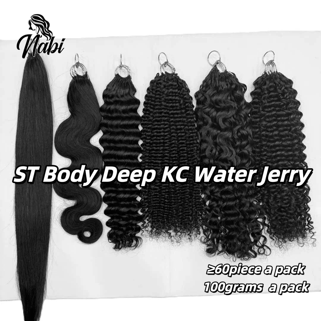 NABI Pre-Separated Crochet Human Hair Bundle Miracle Knots Braiding 14-18inch Water Wave Curly Human Hair for Women