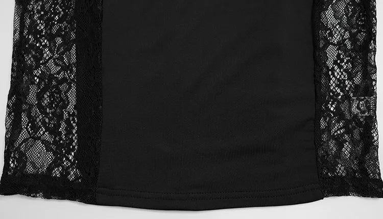 CNYISHE Lace Patchwork Camisoles Solid Split Women Dresses Hip Wrap Sheath Fashion Chic Party Outfits Sexy Club Trendy Female