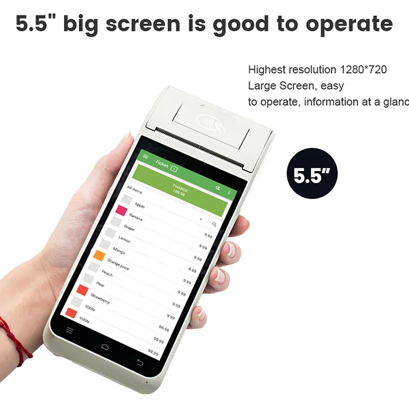 Android 14/13/11 Handheld Terminal POS Printer Portable 58mm Thermal Receipt Printer 4G NFC Ticket Bill POS PDA Impressora