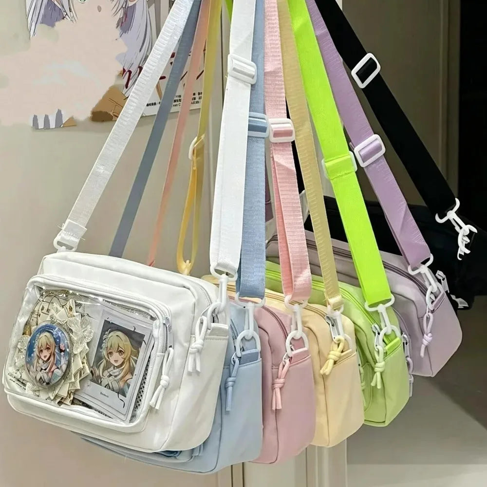 New Y2K Mini Anime Ita Bag Portable Outdoor Small Crossbody Bag Cute Girl Transparent Shoulder Bag Otaku DIY Comic Display Purse