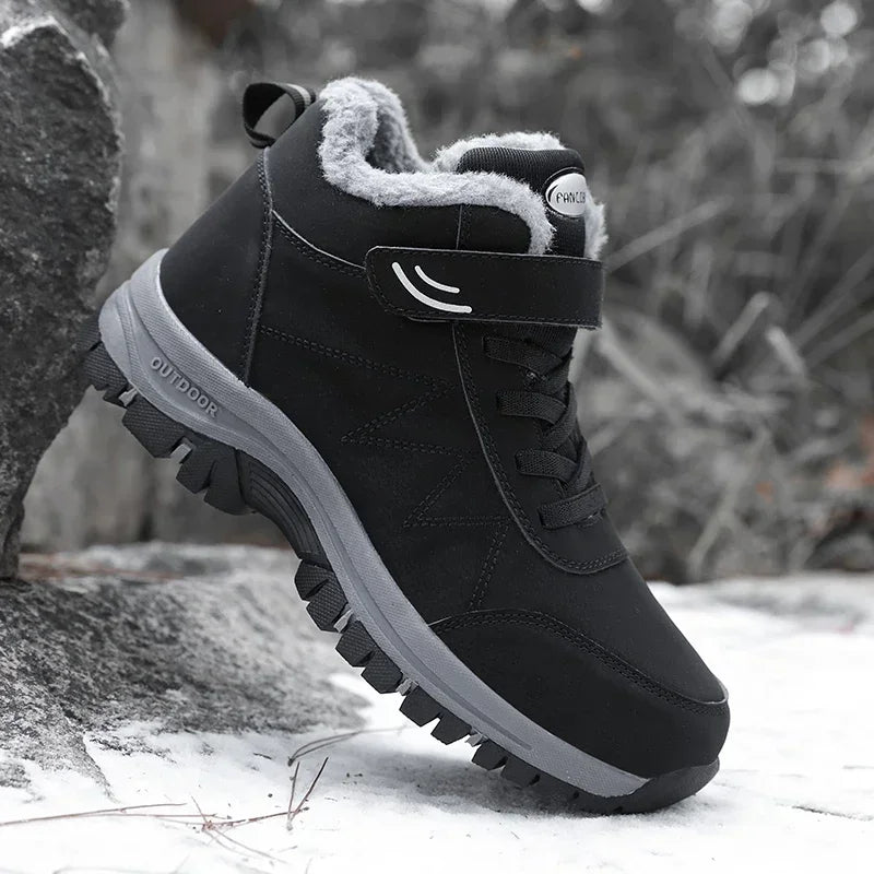 Men's Warm Snow Shoes Outdoor Leather Thick Plush Winter Man Casual Sneakers Original Waterproof Trend Sports