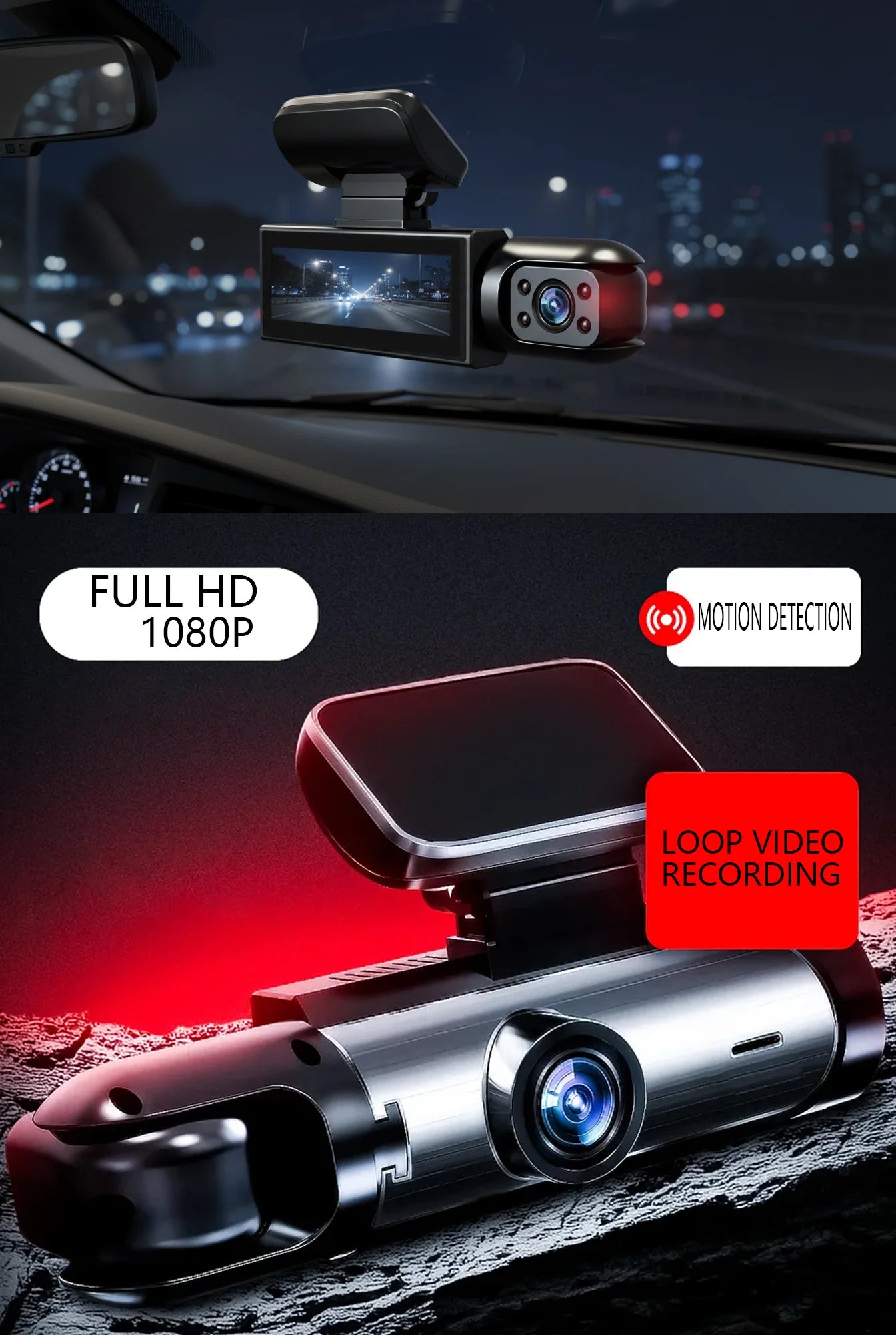 HD 1080P Dual Camera Dash Cam for Car with IR Night Vision Car dvr Loop Recording Wide Angle Lens Car Camera Recorder