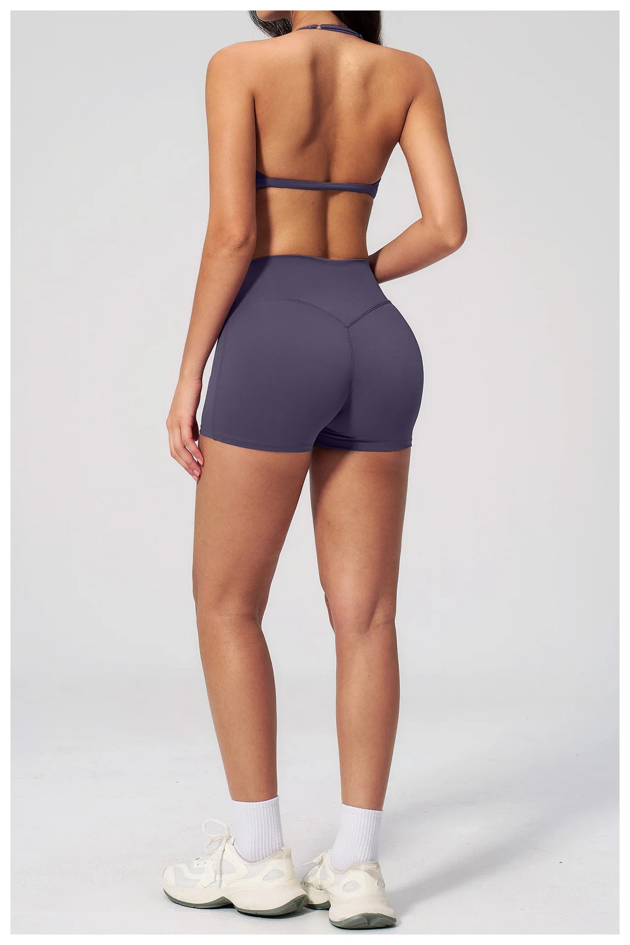 2 Pieces Yoga Set Women Tracksuit Backless Halter Tops High Waist Shorts Gym Suits Fitness Sportswear Workout Sets Athletic Wear