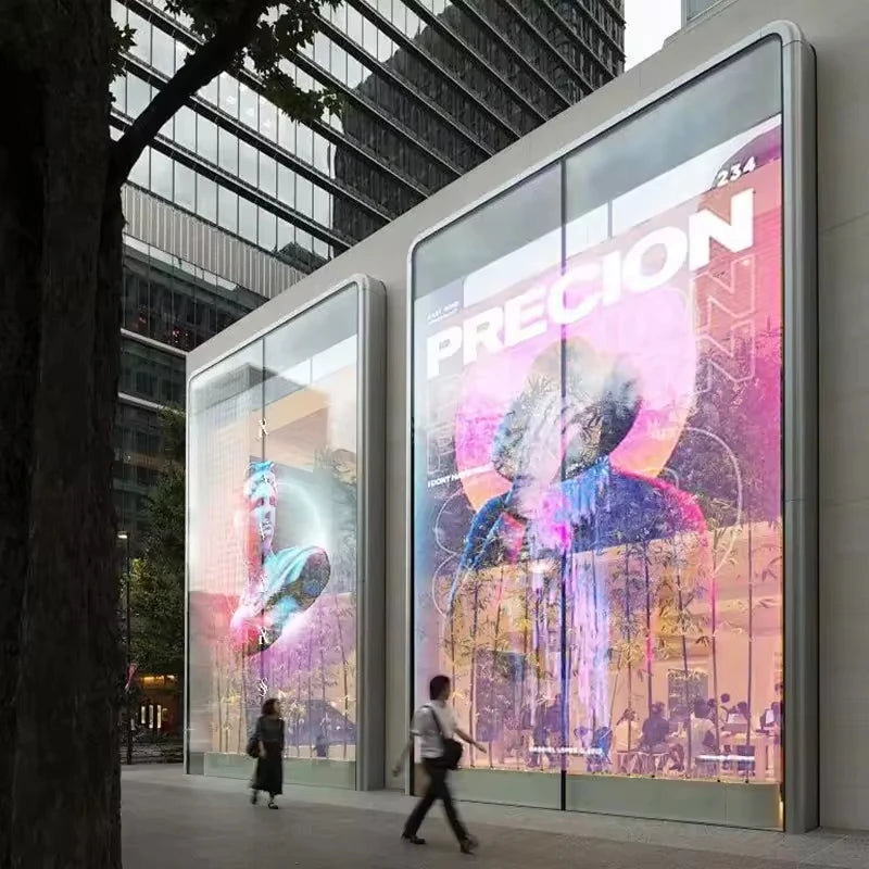 Super Slim Adhesive LED Screen Display Flexible Transparent Glass Film for Indoor Outdoor Wall