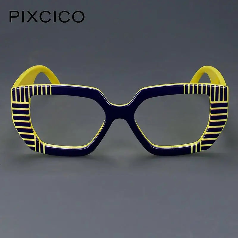 R57095 Women Fashion Colorful Stripe Reading Glasses Dioptric +0.50~+3.50 Lady Trend Square Large Frames Presbyopic Eyeglass