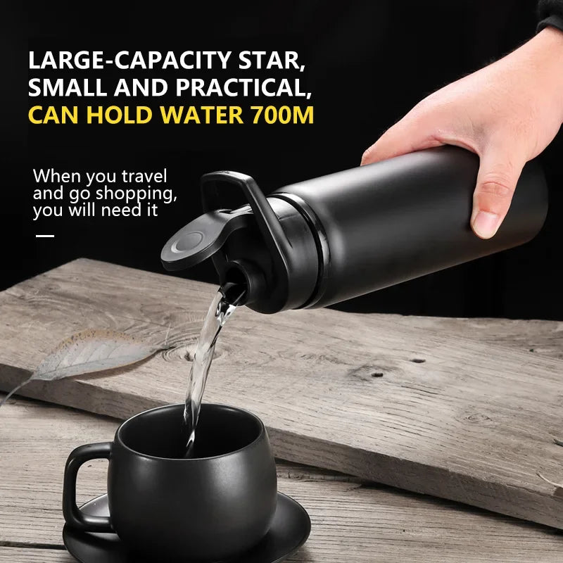 Large 600ml Stainless Steel Sports Bottle Leak Proof Design Bike Cycling Camping Outdoor Travel Water Flask Durable