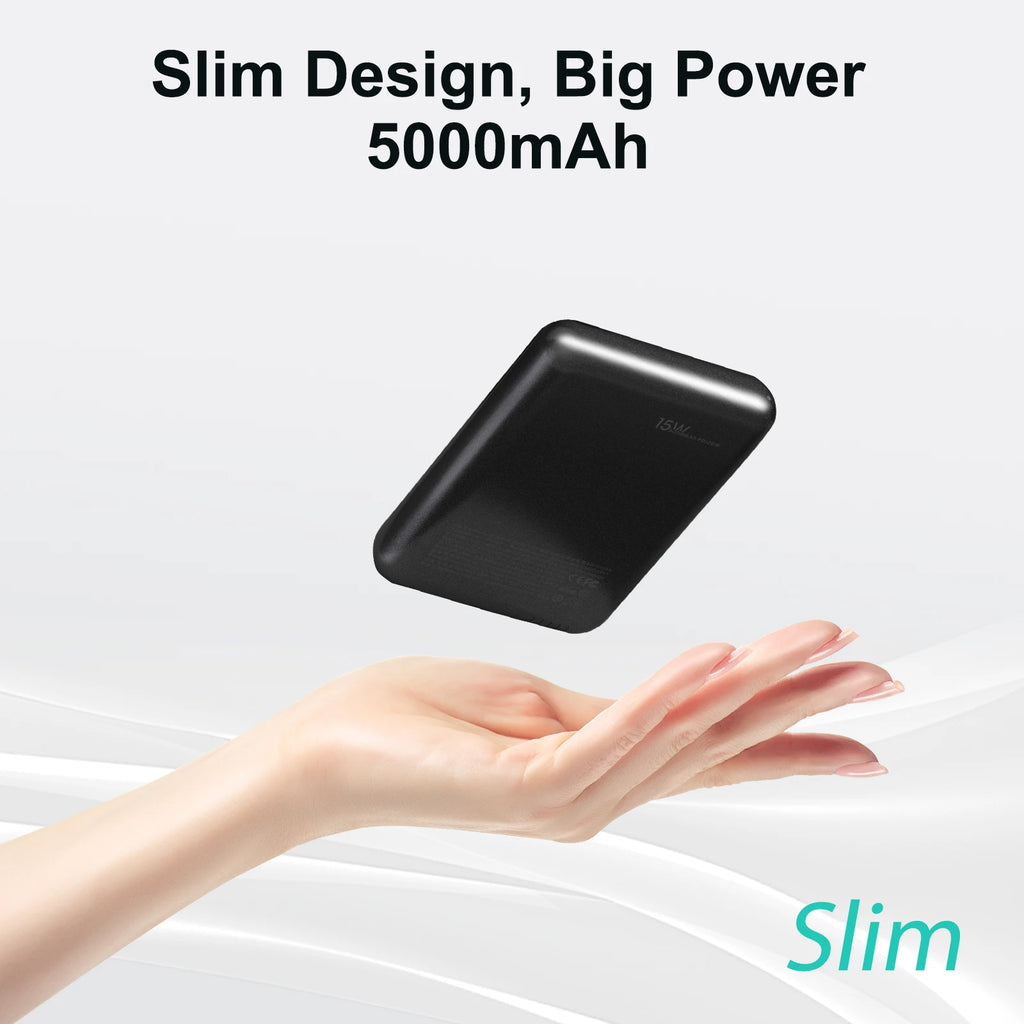 5000mAh Magnetic Power Bank Wireless Portable Charger 20W Fast Charging Output USB-C MagSafe  for iPhone16 15 14 Powerbank