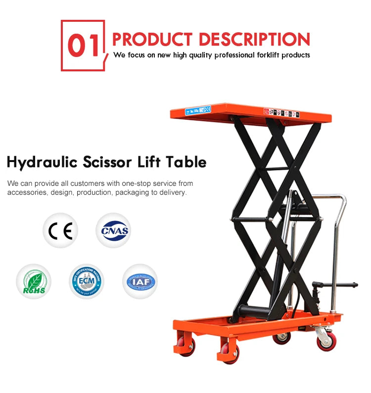 Foot-operated Scissor Lift Table Mobile Portable Folding Manual Hydraulic Lifter Table