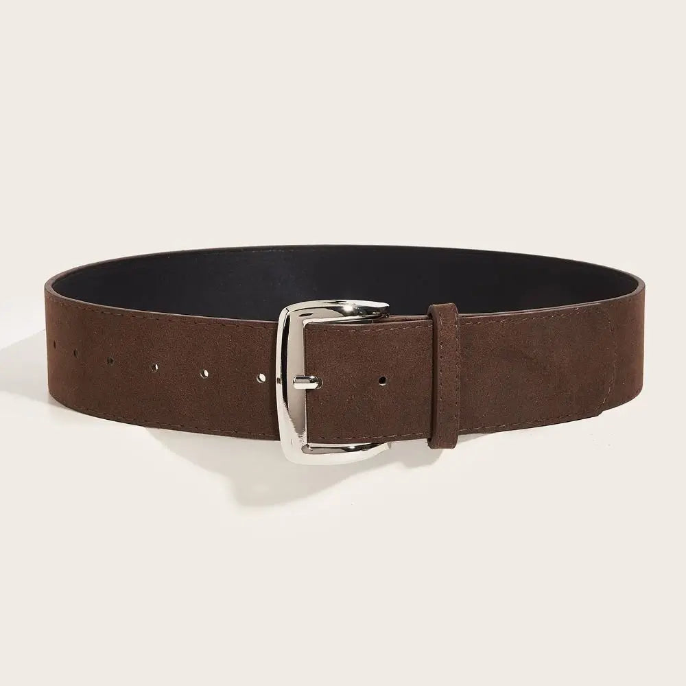 Maillard Styles Suede Leather Wide Belt Trendy Casual Pin Buckle Waistband Versatile Luxury Design Trouser Dress Belts Gifts