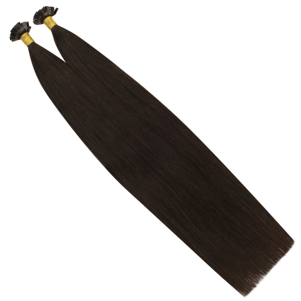 Ugeat Flat Tip Hair Extensions 14-24" Natural Straight Flat Tip Keratin Hair Extension 50/100g Remy Pre Bonded Hair Extensions