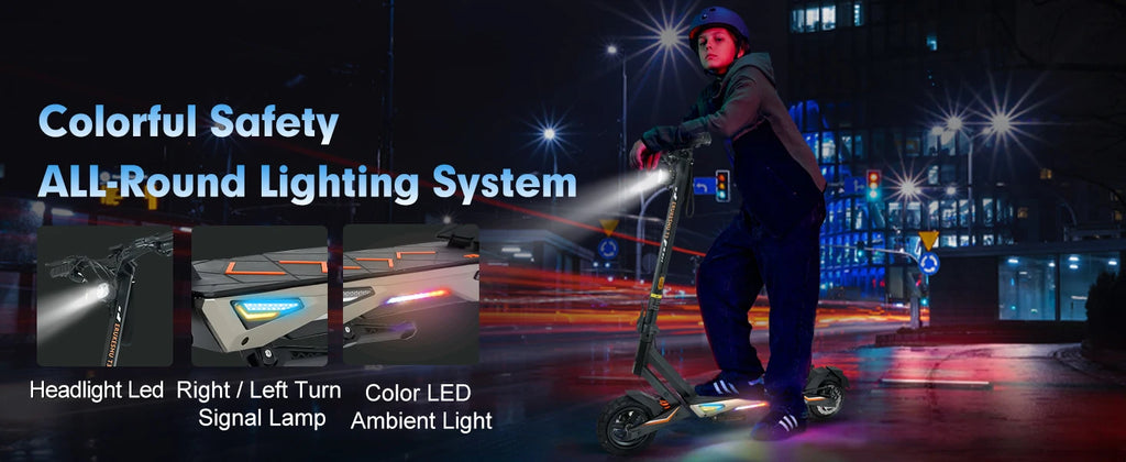Electric Scooter 1500W Motor for Adults, 48V Battery, 40mph Max Speed, Up to 45 Miles Range, 10 Inch Tires