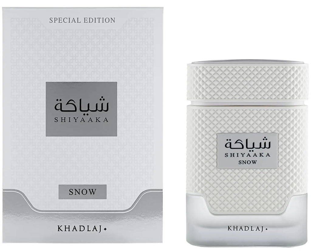 Khadlaj Shiyaaka Snow Citrusy, Woody, Spicy, Aromatic Eau De Parfum Spray-Long-Lasting Fragrance for Men, 3.4 Ounce / 100 ml